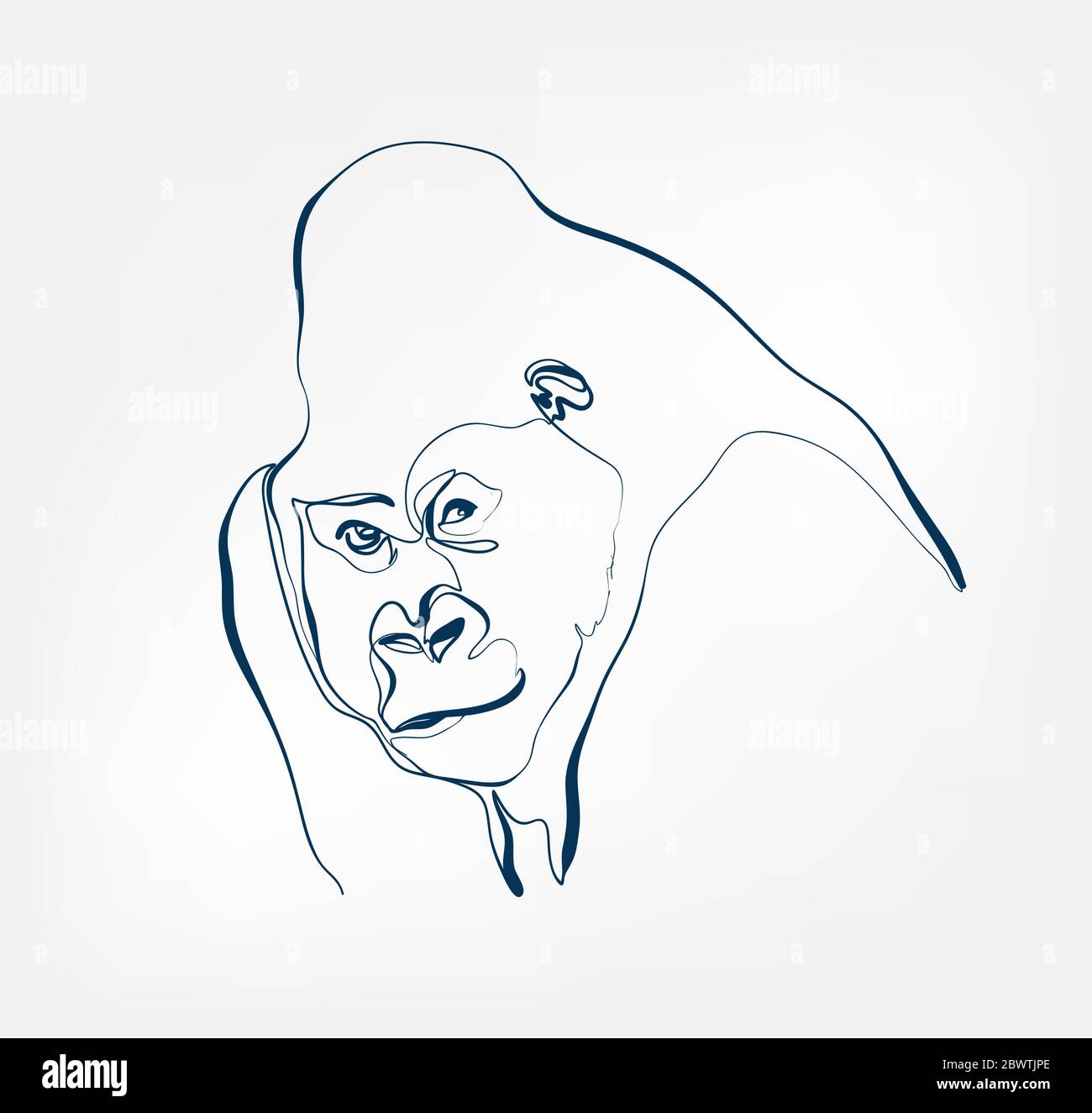 gorilla vecteur animal sauvage une ligne Illustration de Vecteur