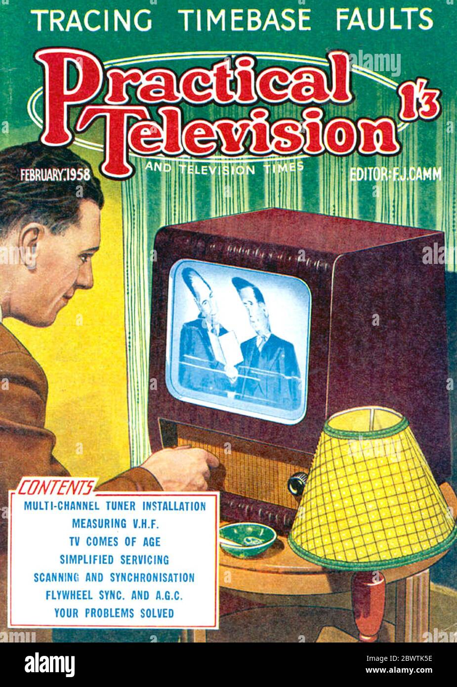 MAGAZINE PRATIQUE DE TÉLÉVISION FÉVRIER 1958 Banque D'Images MAGAZINE PRATIQUE DE TÉLÉVISION FÉVRIER 1958 Banque D'Images