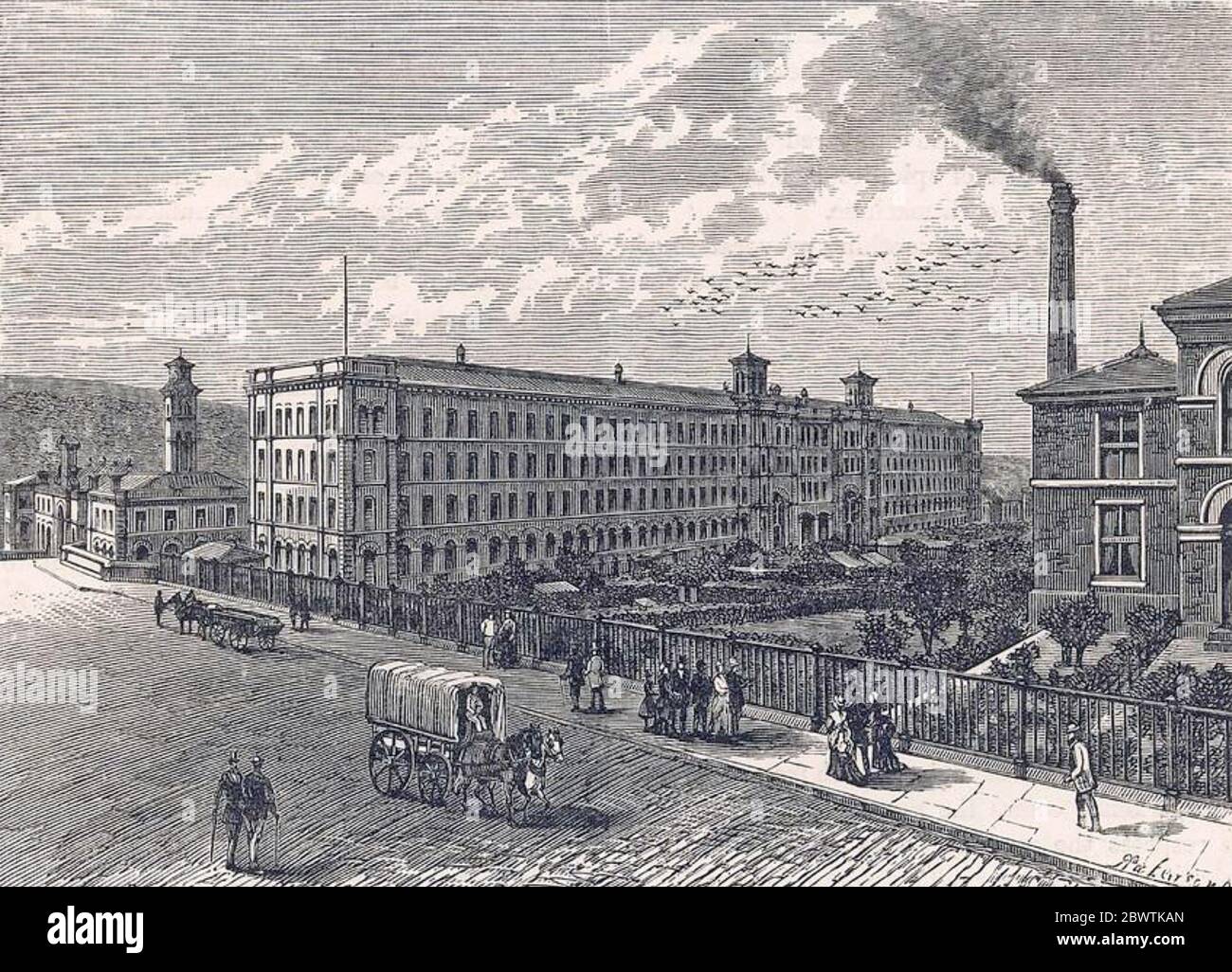 SALTAIRE TEXTILE MILLS, Shipley, West Yorkshire, vers 1860 Banque D'Images