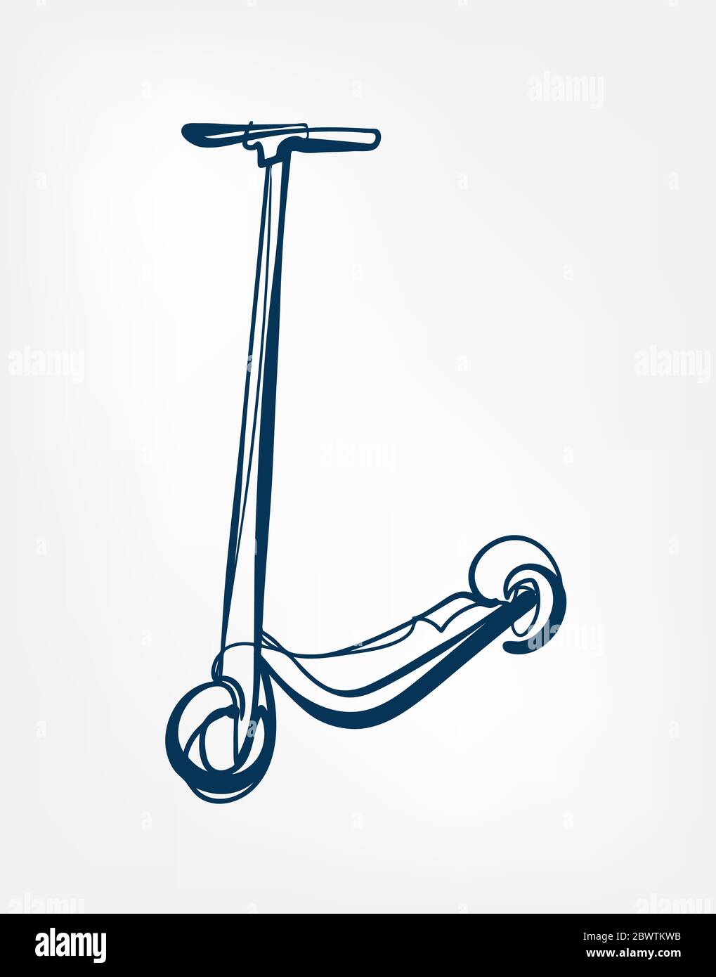 Kick scooter une ligne vecteur isolé Illustration de Vecteur