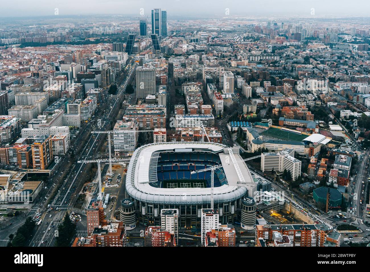 Espagne, Madrid, vue aérienne du stade Santiago Bernabeu Banque D'Images