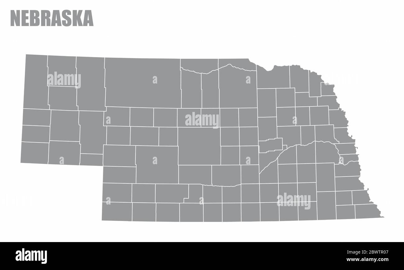 Carte du comté du Nebraska Illustration de Vecteur