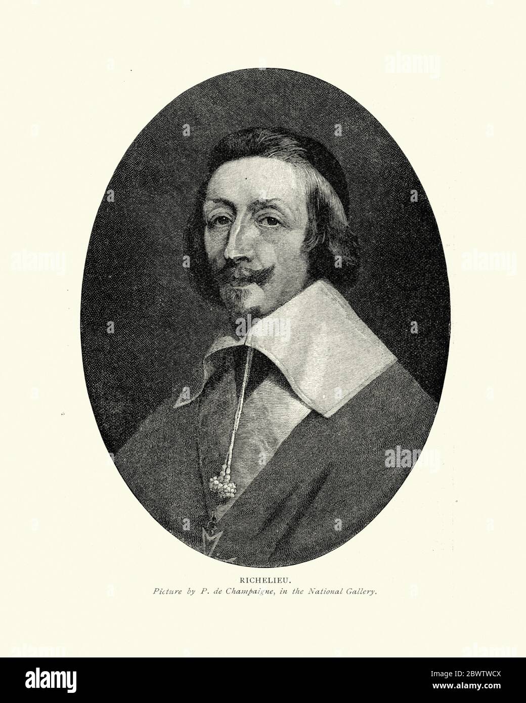 Le cardinal Richelieu, un religieux et homme d'État français, et le premier ministre du roi Louis XIII en 1624. Banque D'Images