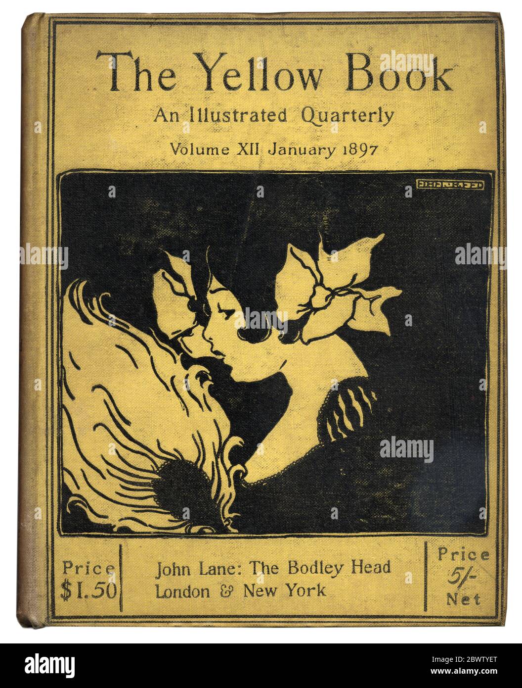Conception de la couverture du Livre jaune vol.XII janvier 1897. Ethel Reed Banque D'Images