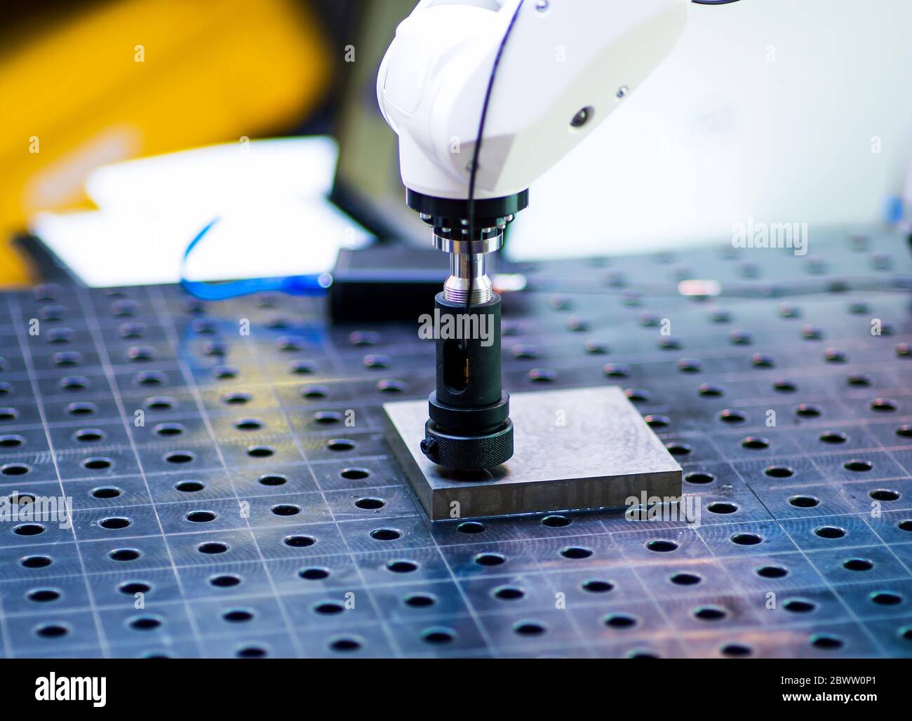 détail de l'impression d'une pièce en plastique par une imprimante 3d Banque D'Images