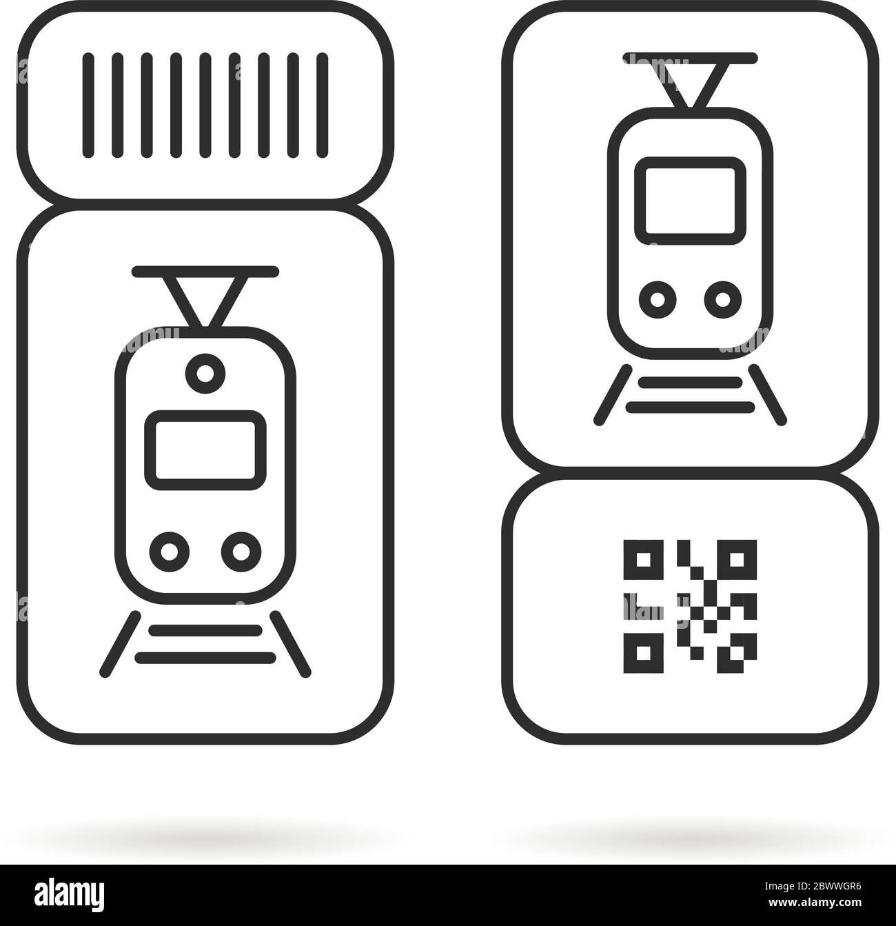 deux billets de train électriques de banlieue en ligne Illustration de Vecteur