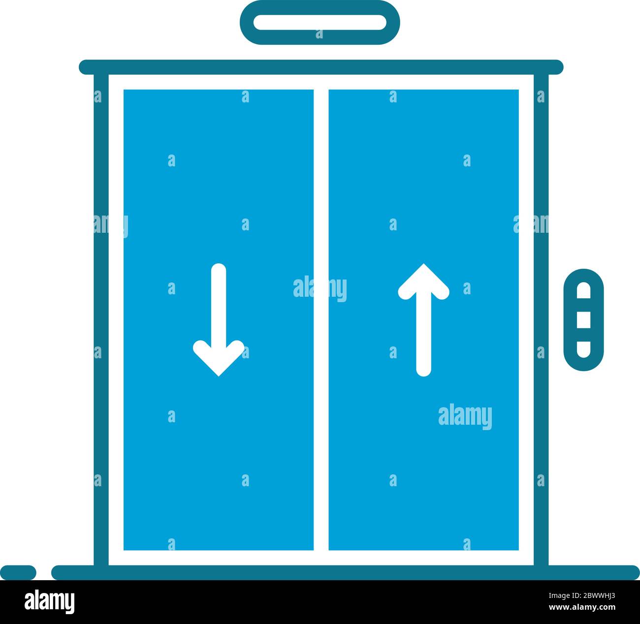 bleu simple hôtel ou auberge icône ascenseur Illustration de Vecteur