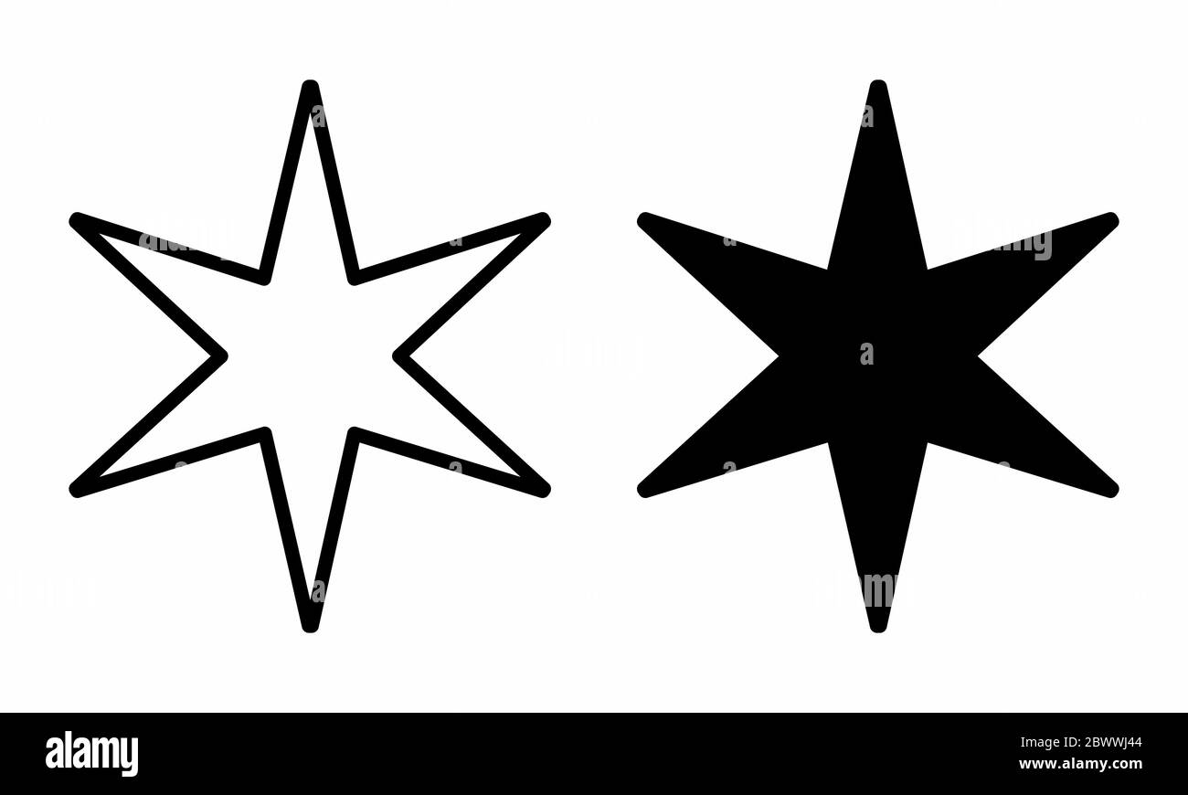 6 icônes en forme d'étoile Illustration de Vecteur