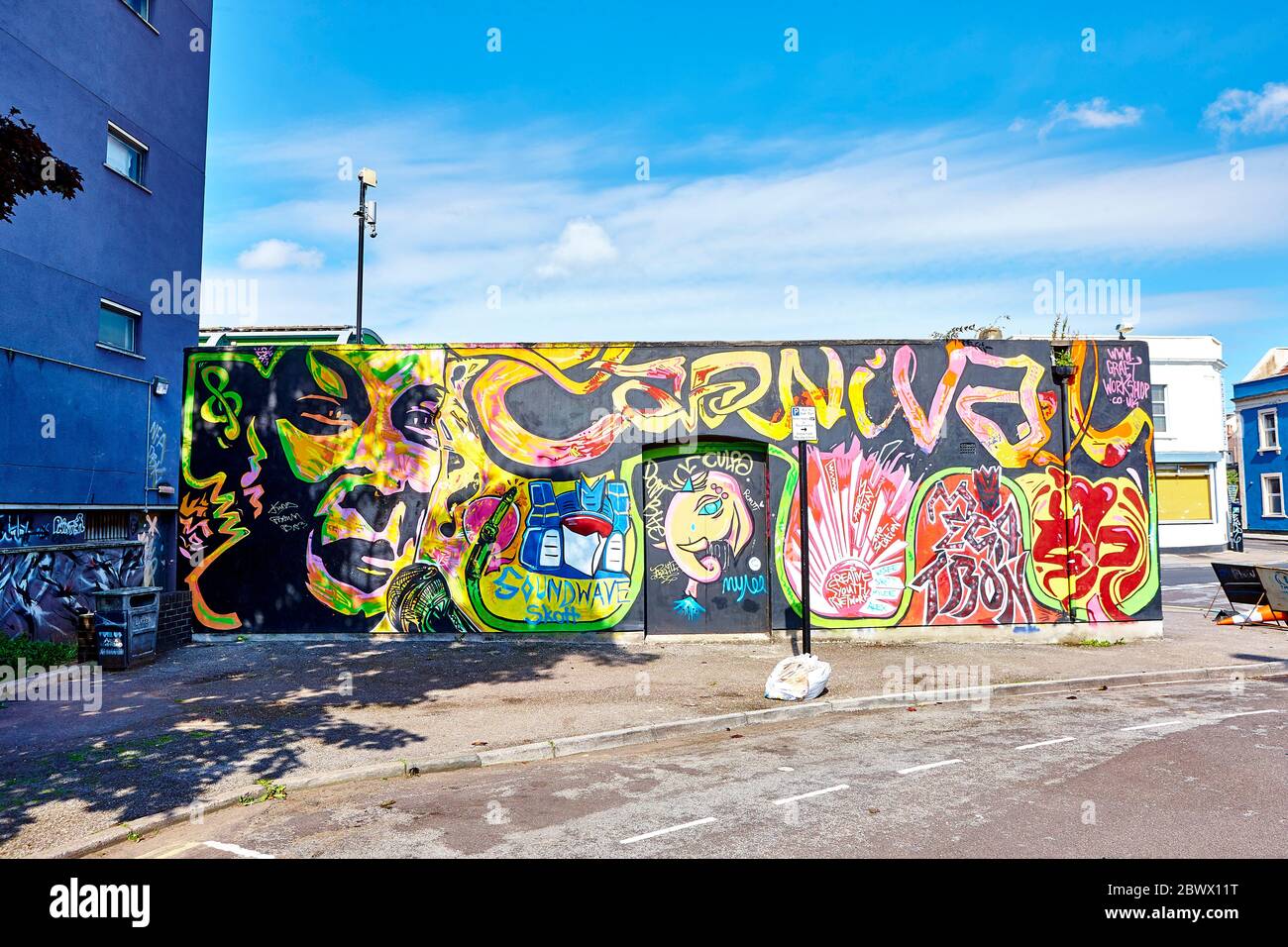 Murale Street Art à Bristol, Angleterre, Royaume-Uni Banque D'Images