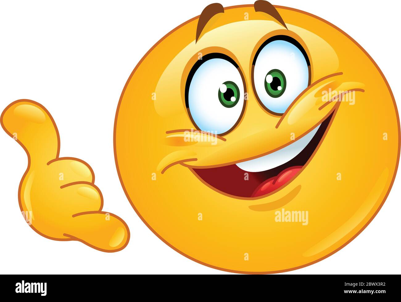 Émoticone faire un geste d'appel Illustration de Vecteur