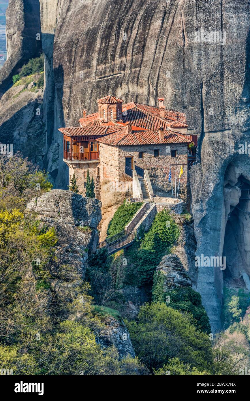 Monastère Saint de Rousanou à Meteora Grèce Banque D'Images