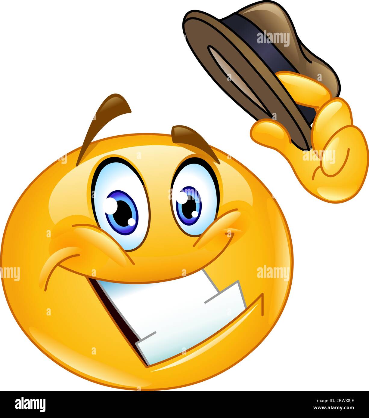 Émoticone de donner son chapeau Illustration de Vecteur