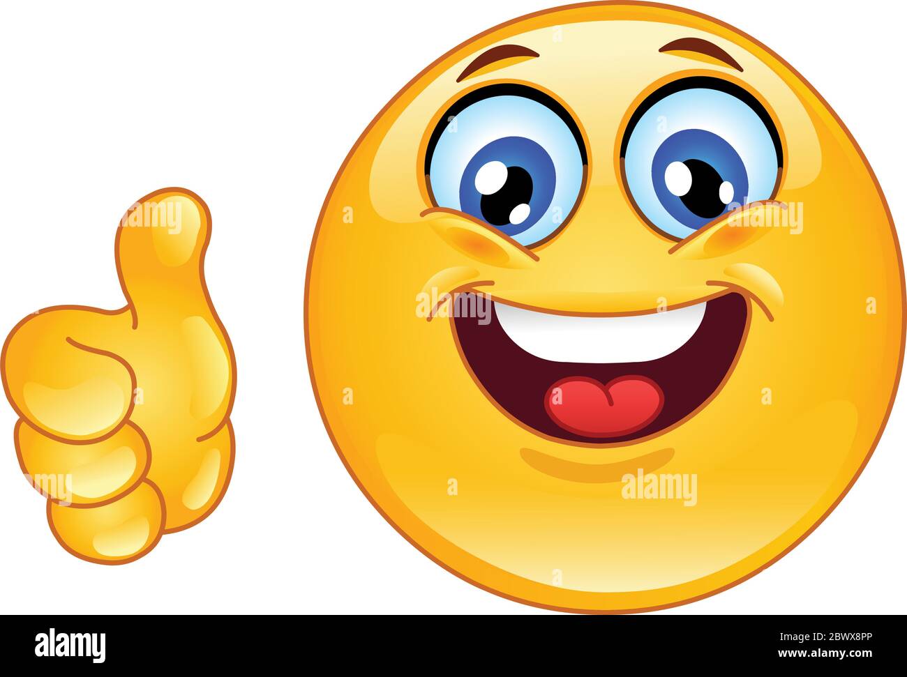 Émoticône avec le pouce vers le haut Illustration de Vecteur