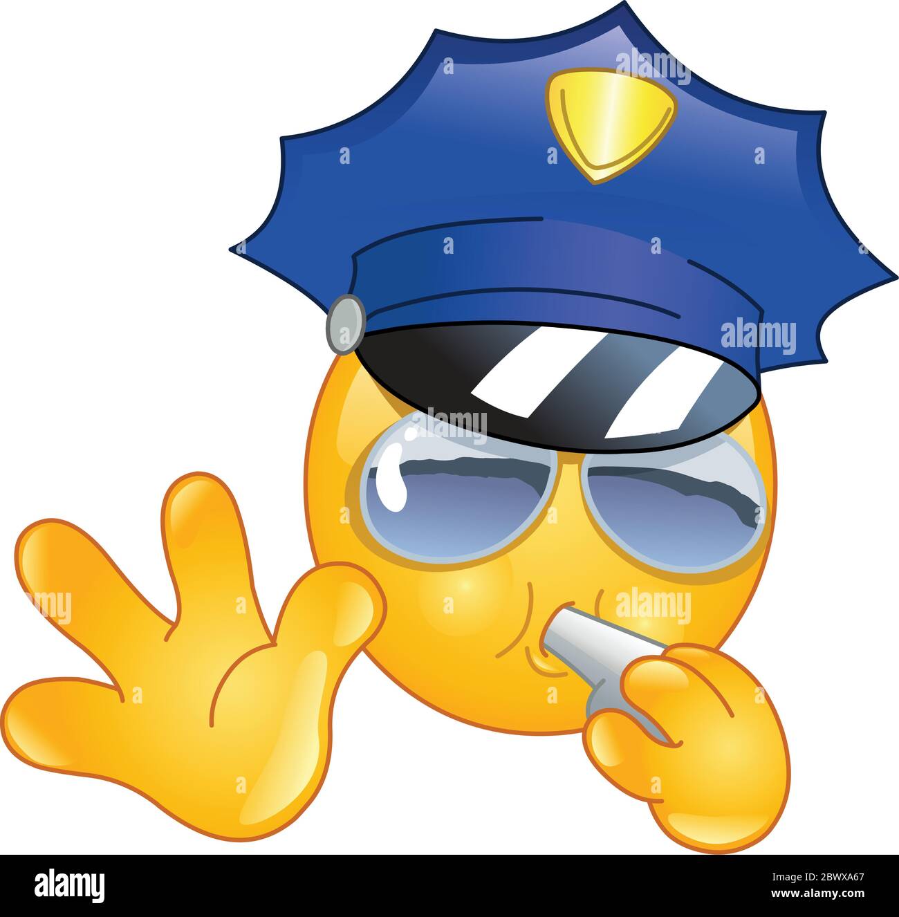 Émoticône policier Illustration de Vecteur