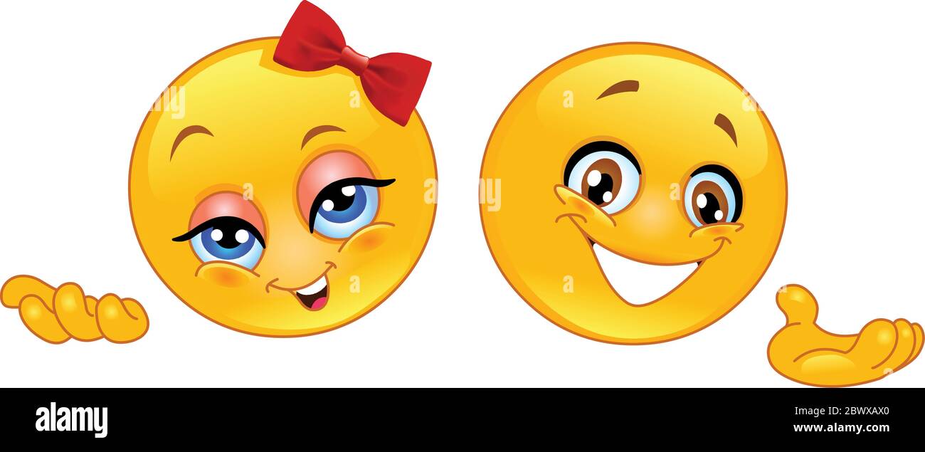 Émoticônes de présentateur adorables Illustration de Vecteur