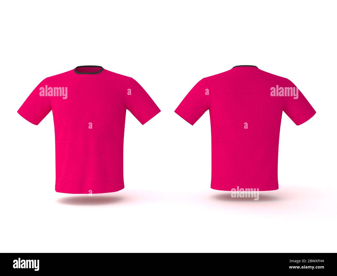 Modèle de t-shirt rose, isolé sur fond. Rendu 3d réaliste des tee-shirts  pour Homme Photo Stock - Alamy