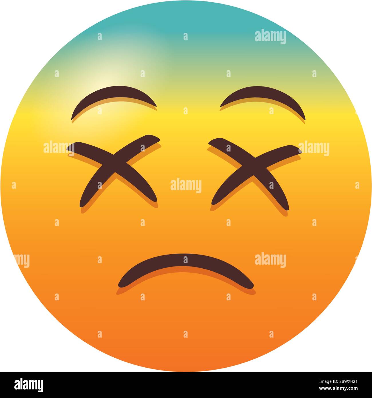 icône de style dégradé du visage d'emoji triste Illustration de Vecteur