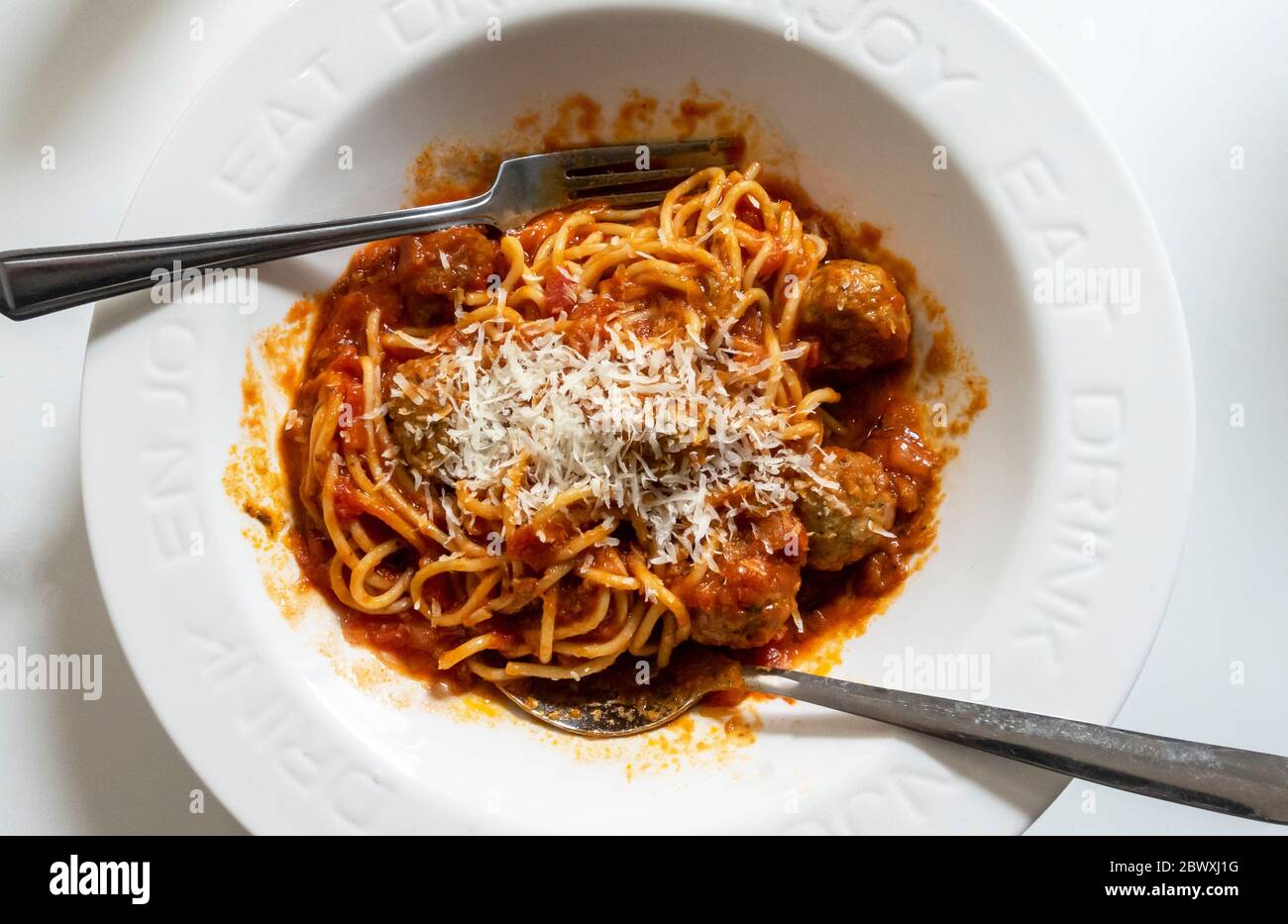 Spaghetti et boulettes de viande Banque D'Images