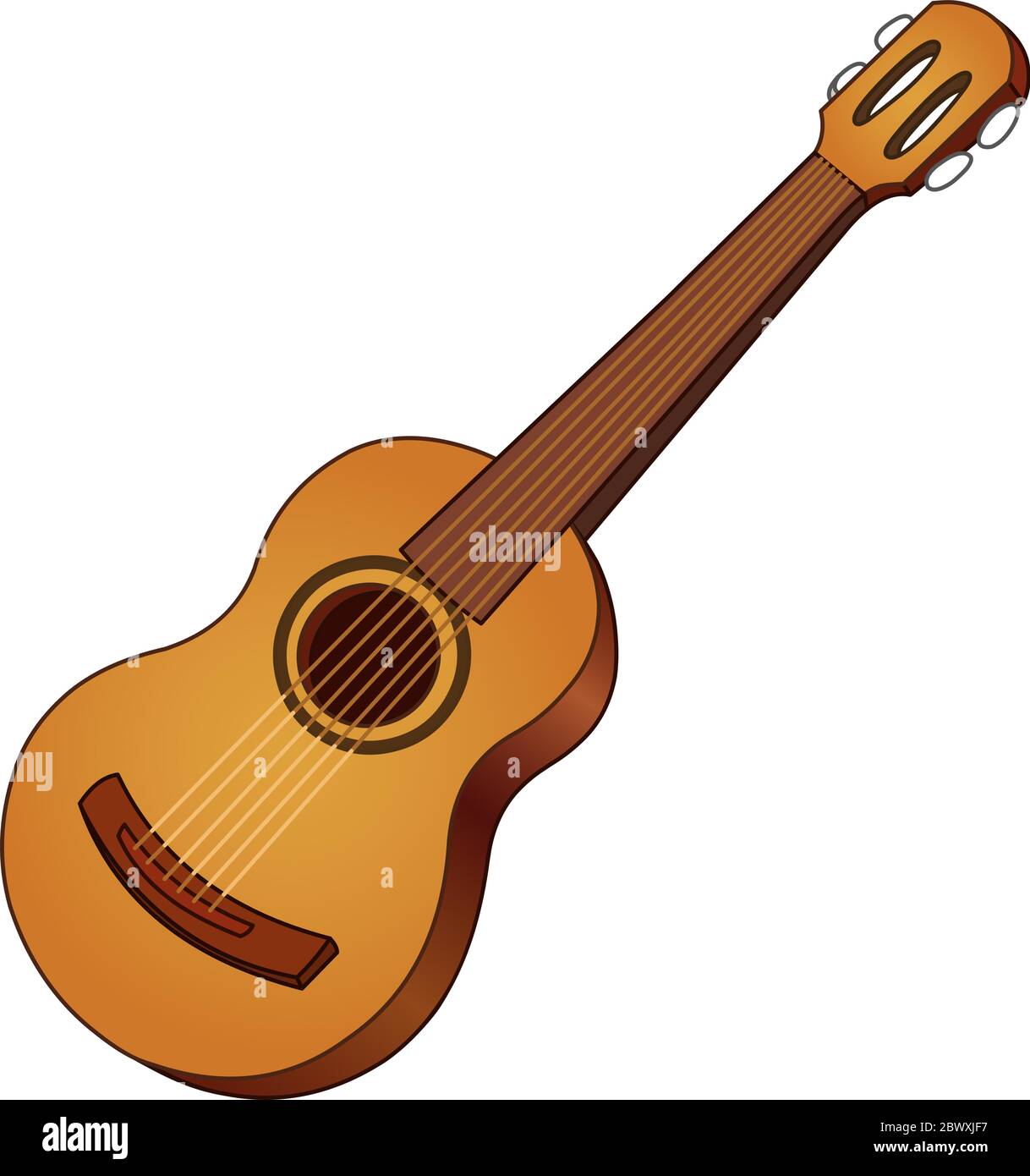Acoustic guitar cartoon clip art Banque d'images vectorielles - Alamy