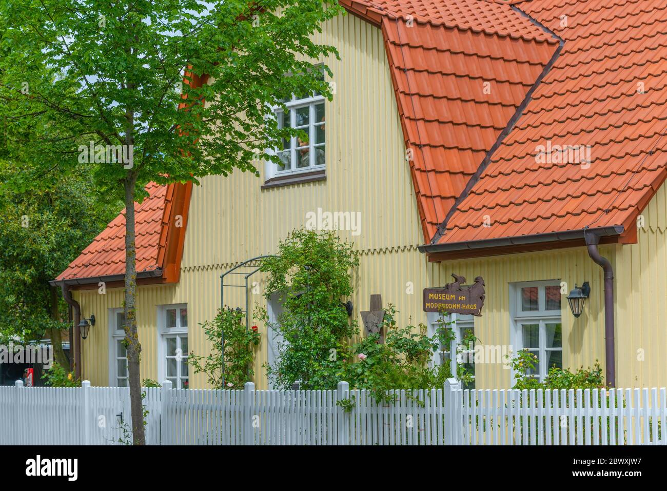 Musée Am Modersohn Haus, ancienne maison d'Otto Modersohn et Paula Modersohn-Becker, Künstlerdorf Worpswede, Basse-Saxe, Allemagne Banque D'Images