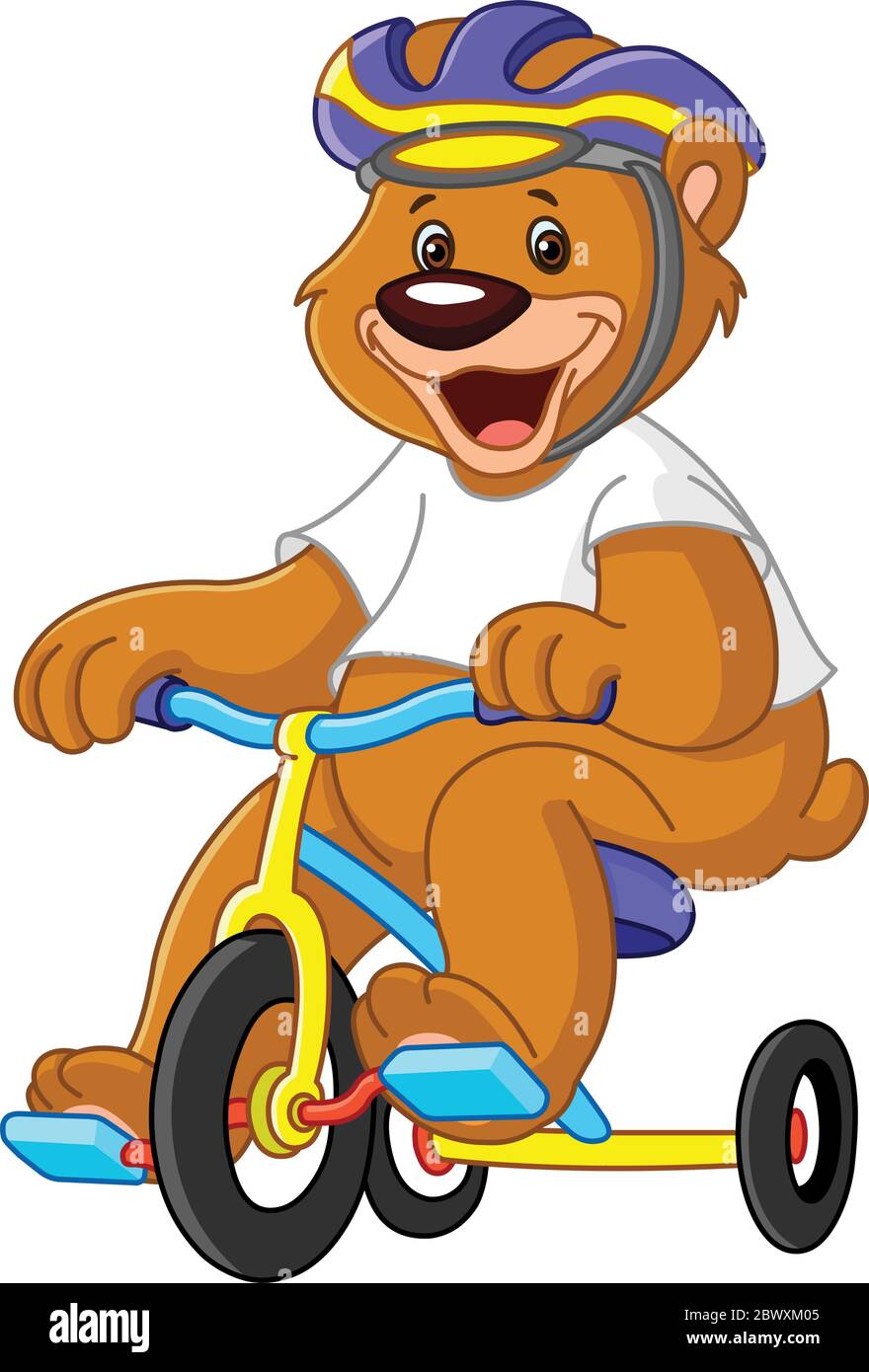 Jeune ours sur tricycles Illustration de Vecteur