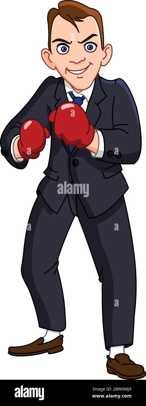 Businessman with boxing gloves Illustration de Vecteur