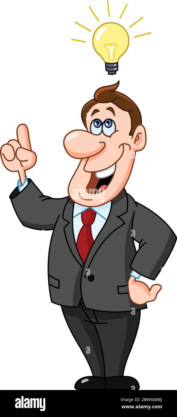 En vertu de l'homme d'une ampoule Illustration de Vecteur