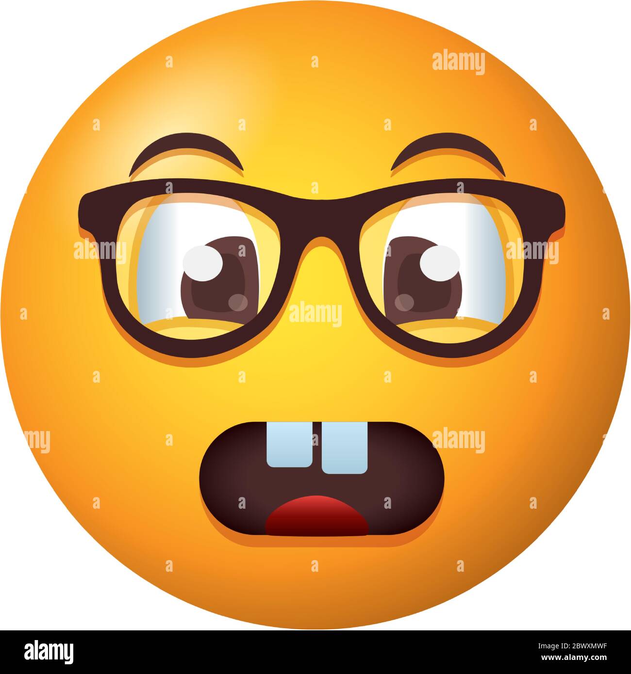 visage terrifié d'emoji portant des lunettes de vue style dégradé Image  Vectorielle Stock - Alamy