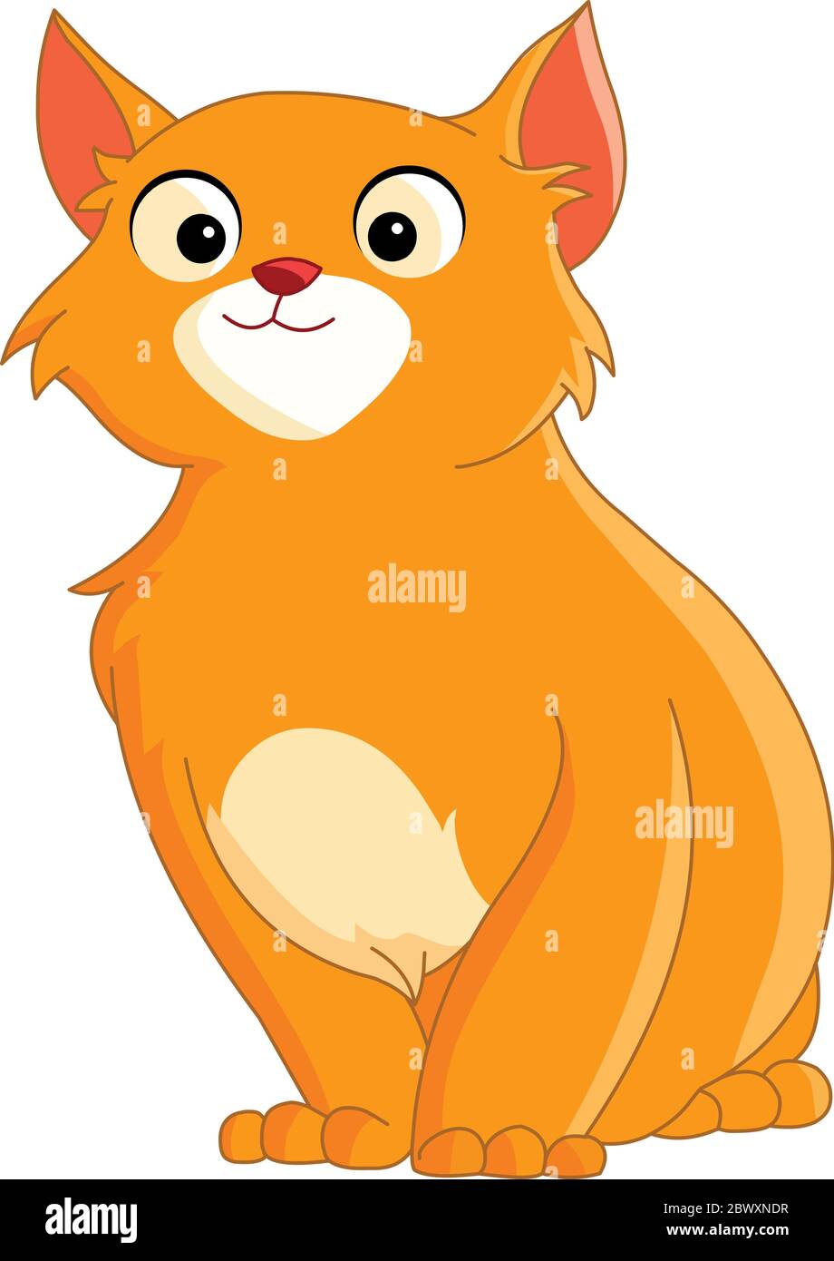 chat mignon avec cheveux rouges Illustration de Vecteur