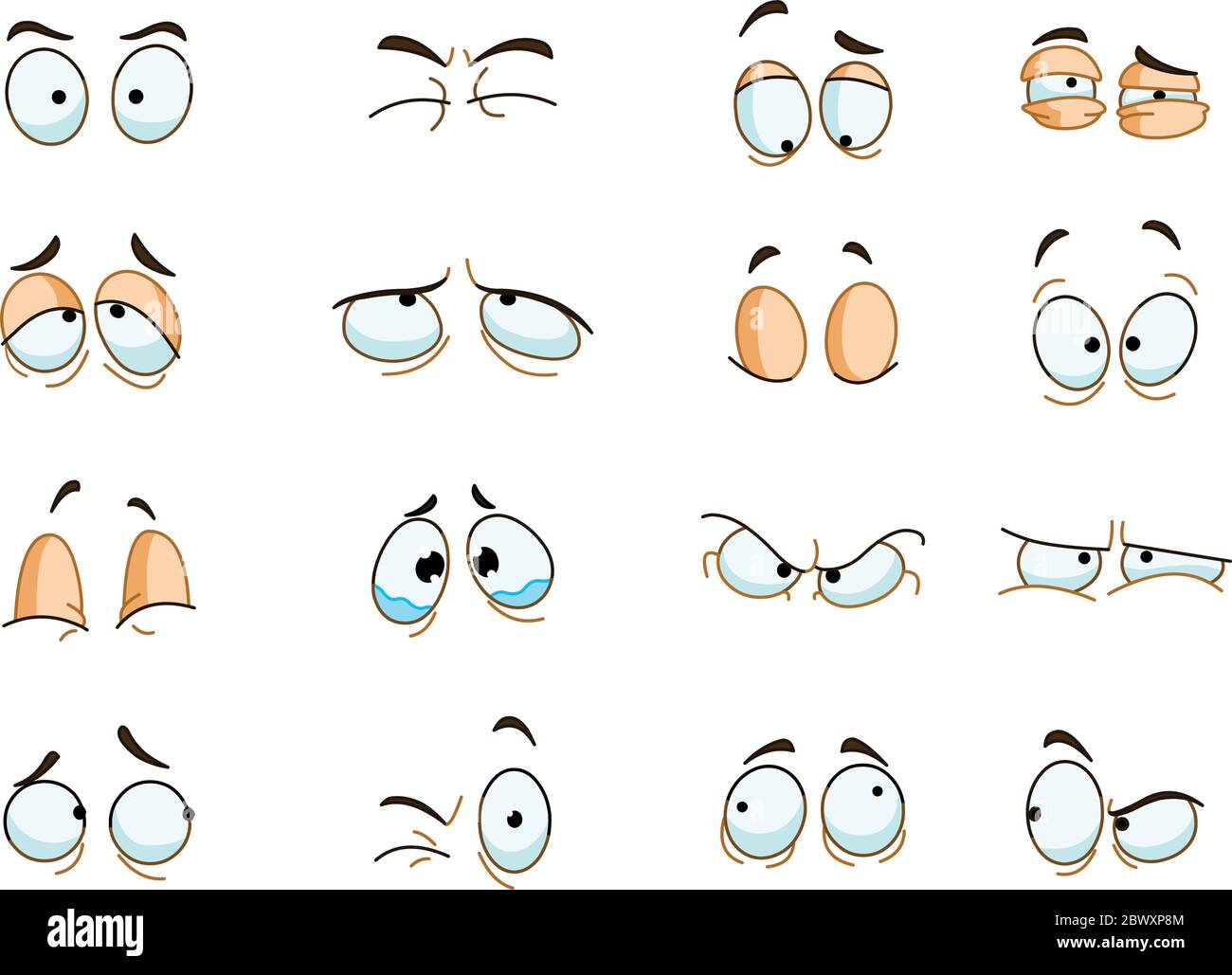 Jeu d'expressions oculaires Illustration de Vecteur