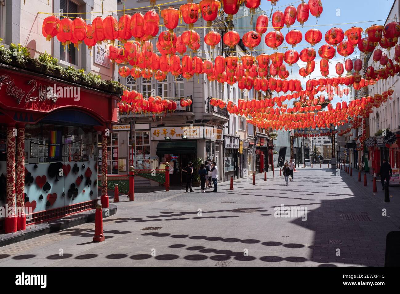 Wardour Street et Gerrard Street, Chinatown, Soho, Londres - vide pendant l'éclusage de Covid-19 Banque D'Images