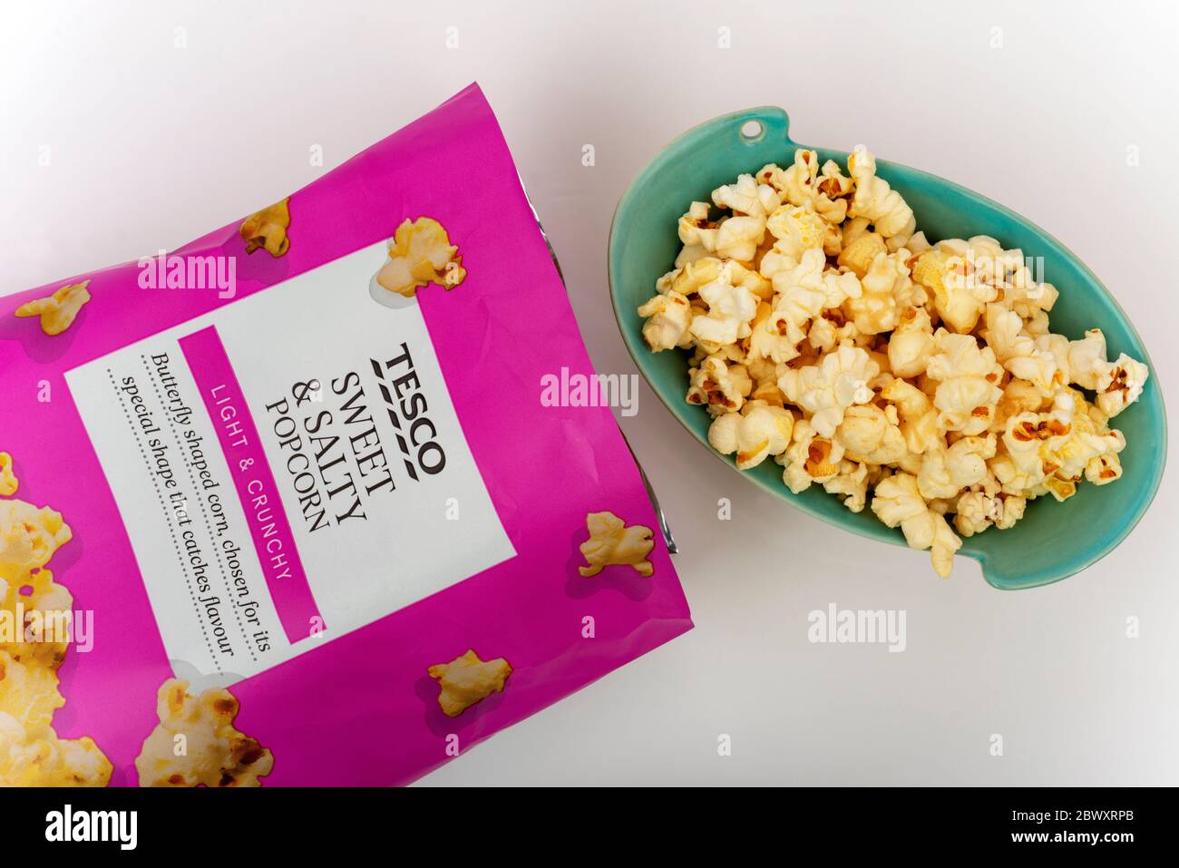 Pop-corn sucré et salé de Tesco Banque D'Images