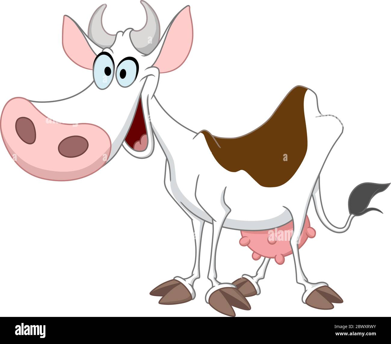 Cartoon Happy Cow Illustration de Vecteur