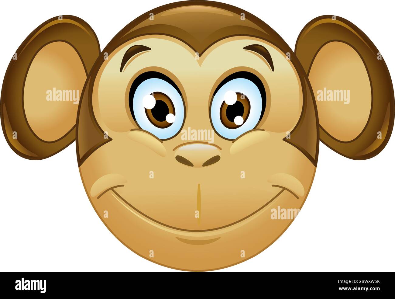 Émoticône visage de singe souriant Illustration de Vecteur