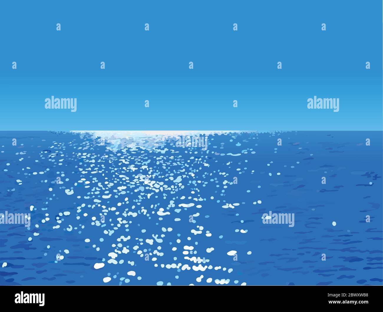 Illustration vectorielle d'un paysage océanique Illustration de Vecteur