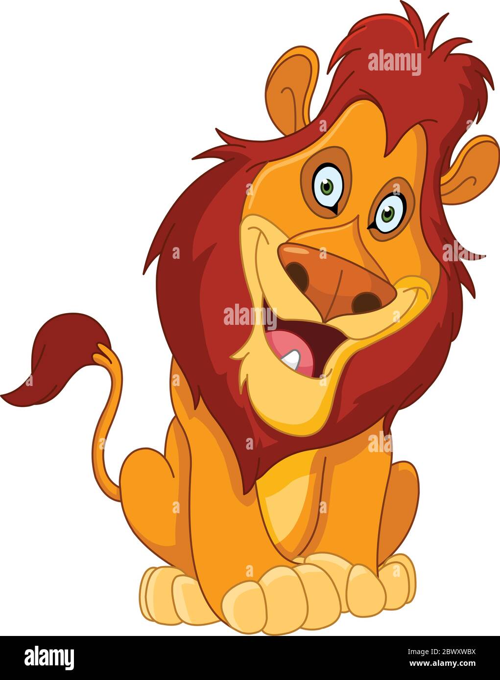 Lion heureuse Illustration de Vecteur