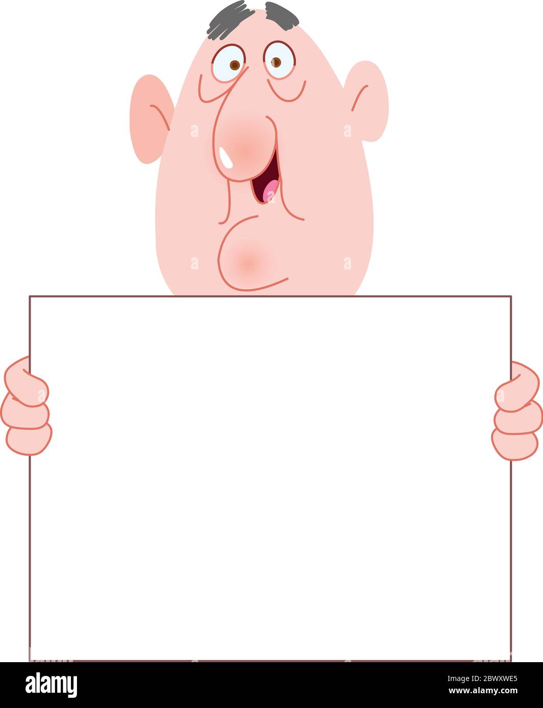 Un vieil homme portant une affiche vierge Illustration de Vecteur