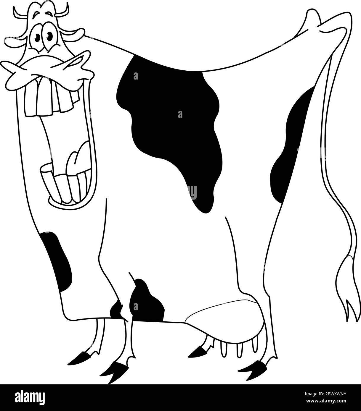 Vache à contour Illustration de Vecteur
