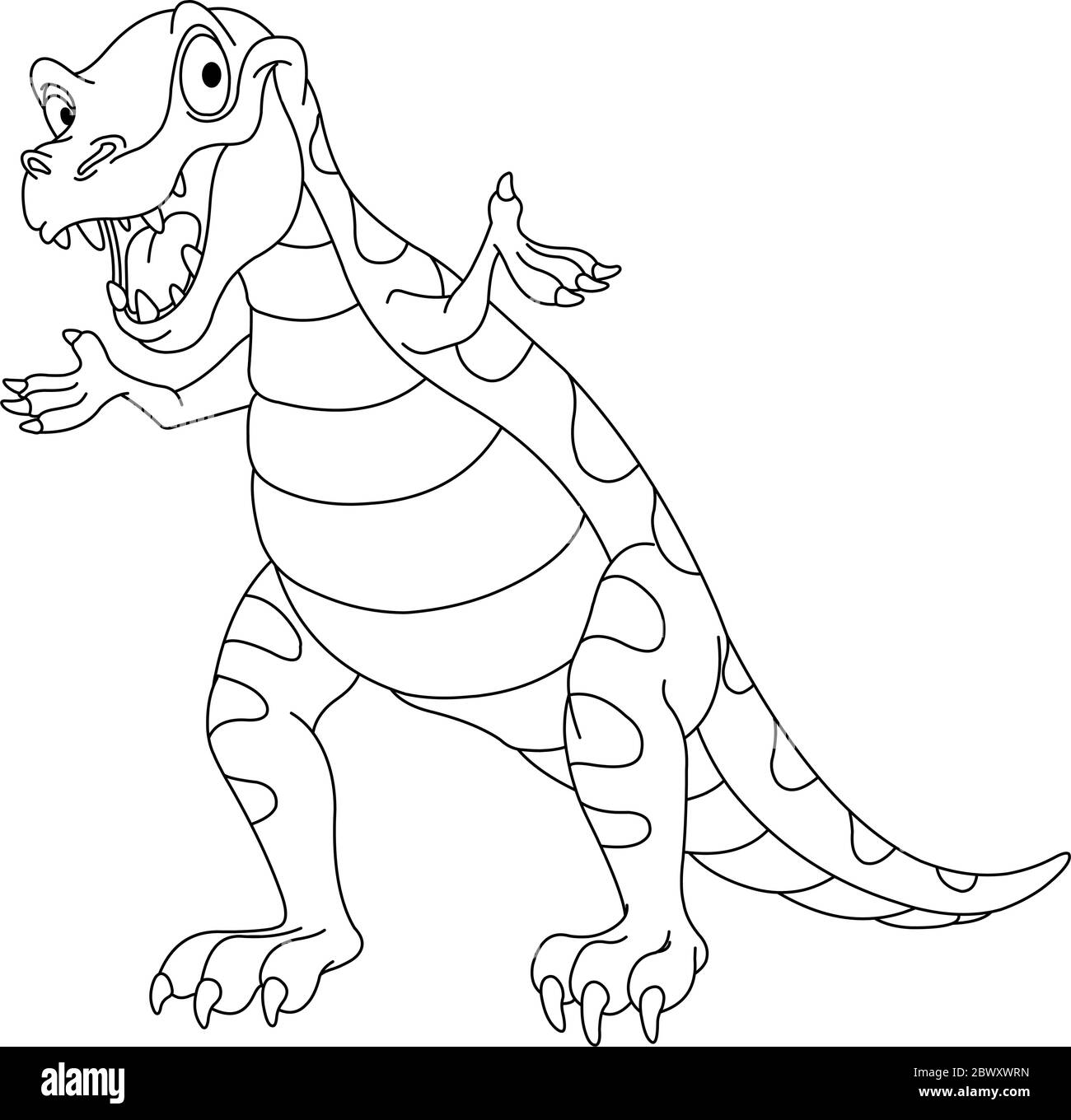 Dinosaure avec contour. Page de coloriage de l'illustration vectorielle. Illustration de Vecteur