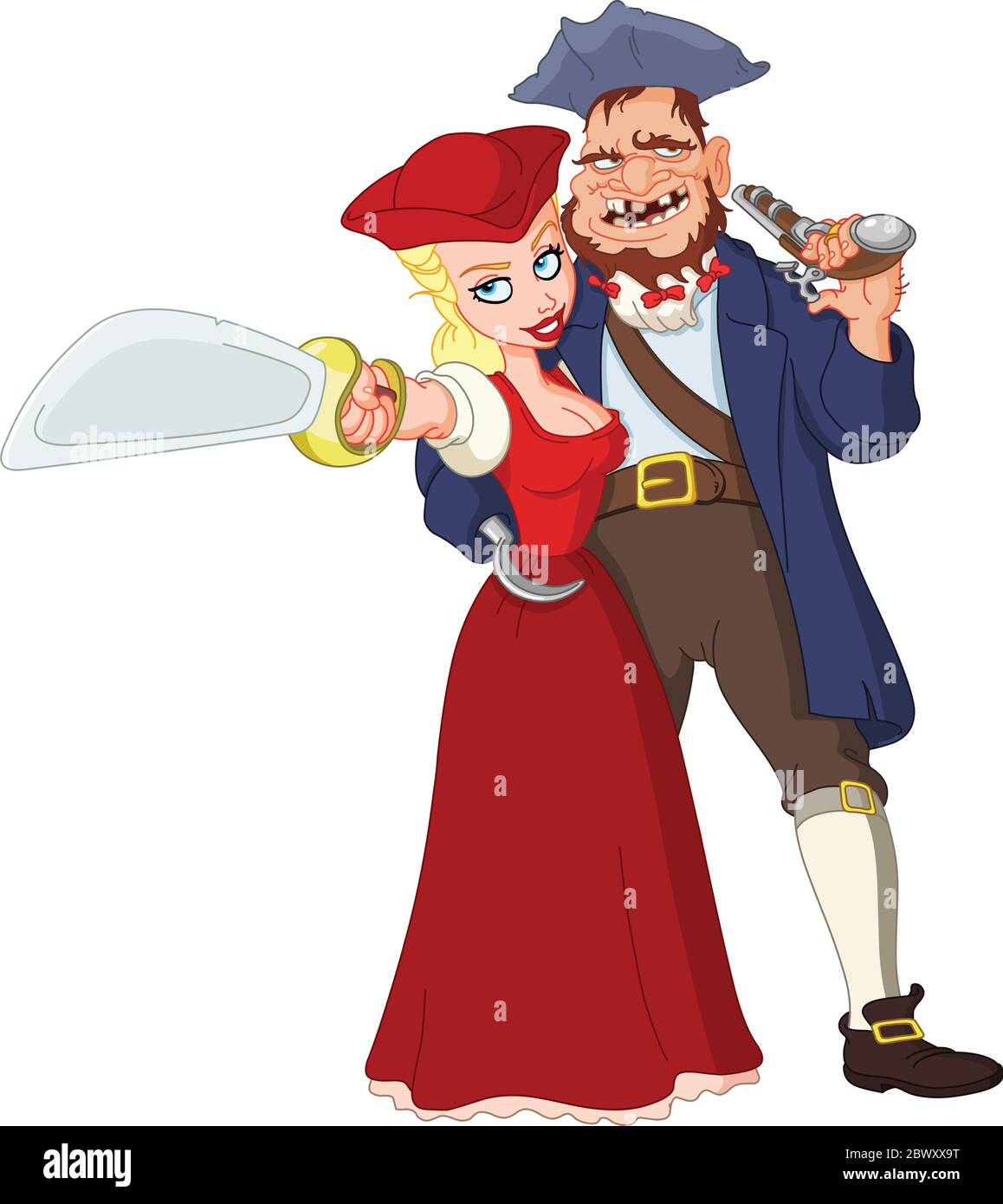 Couple de pirate Illustration de Vecteur