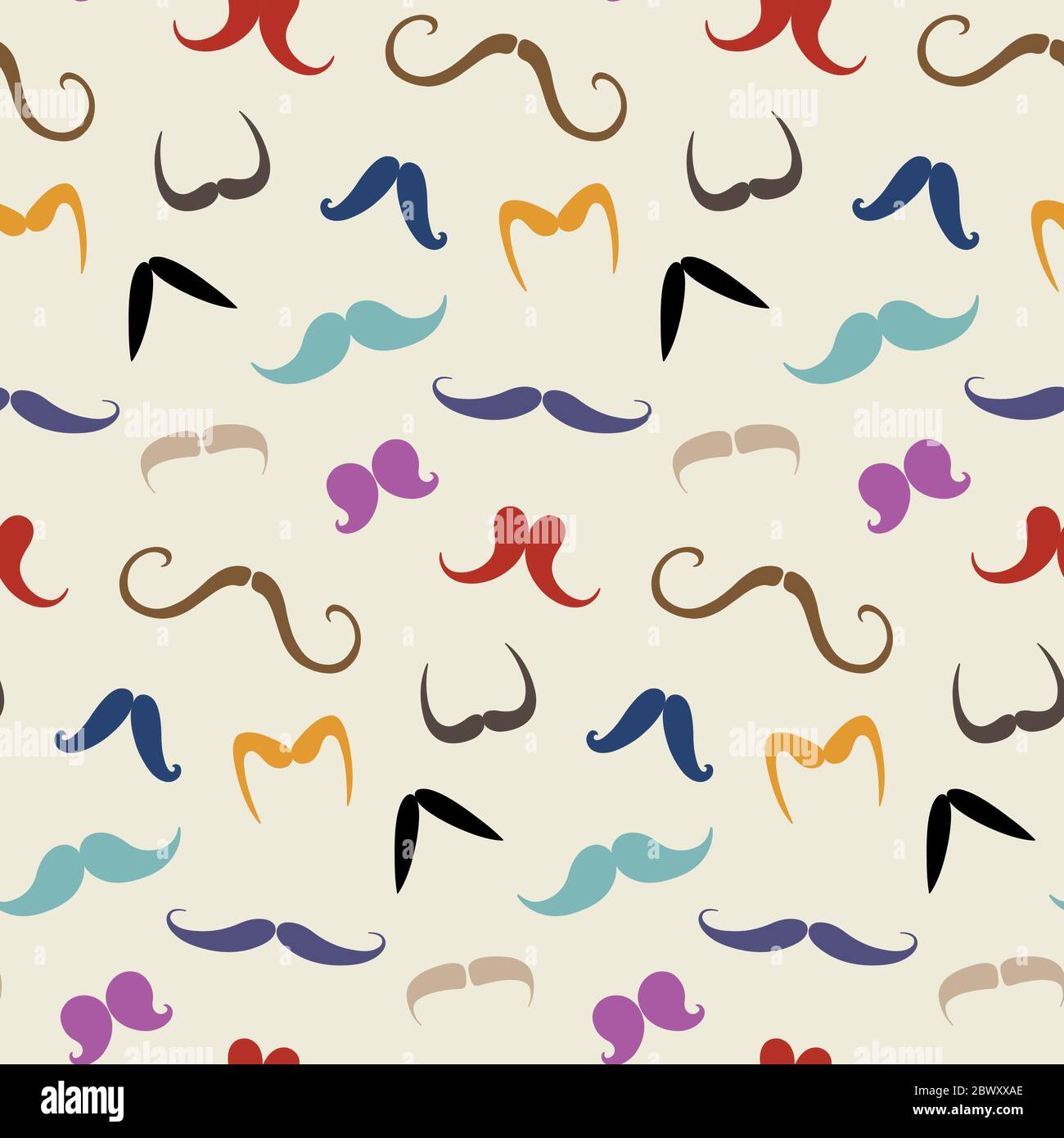 Motif moustaches coloré sans coutures Illustration de Vecteur