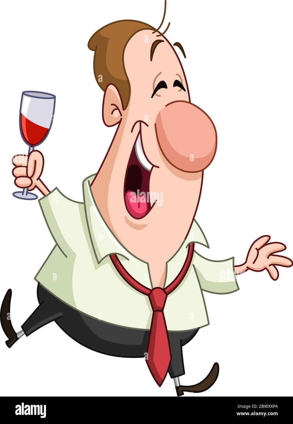 Homme d'affaires fêtant avec un verre de vin Illustration de Vecteur