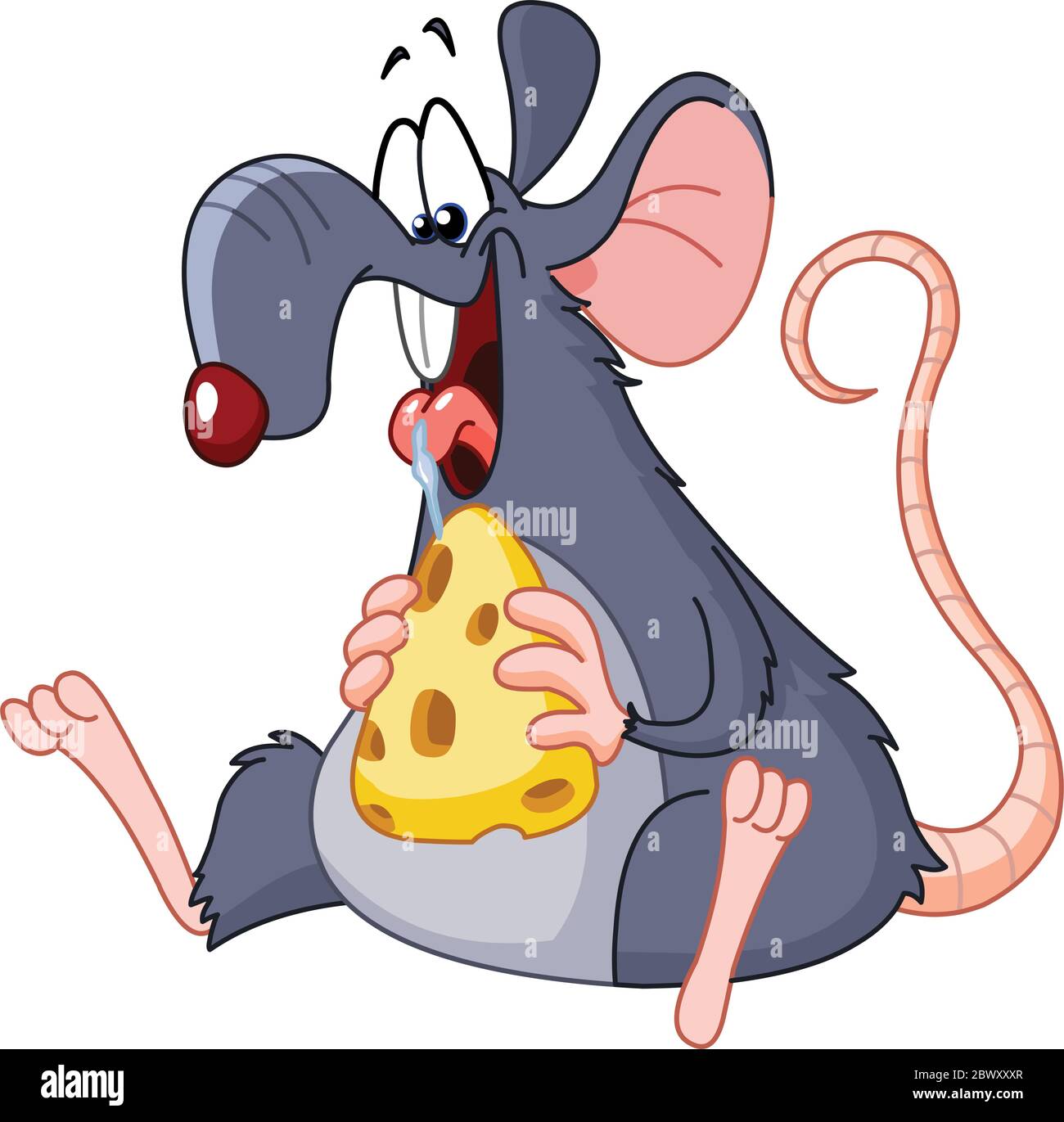 Rat mangeant du fromage Illustration de Vecteur