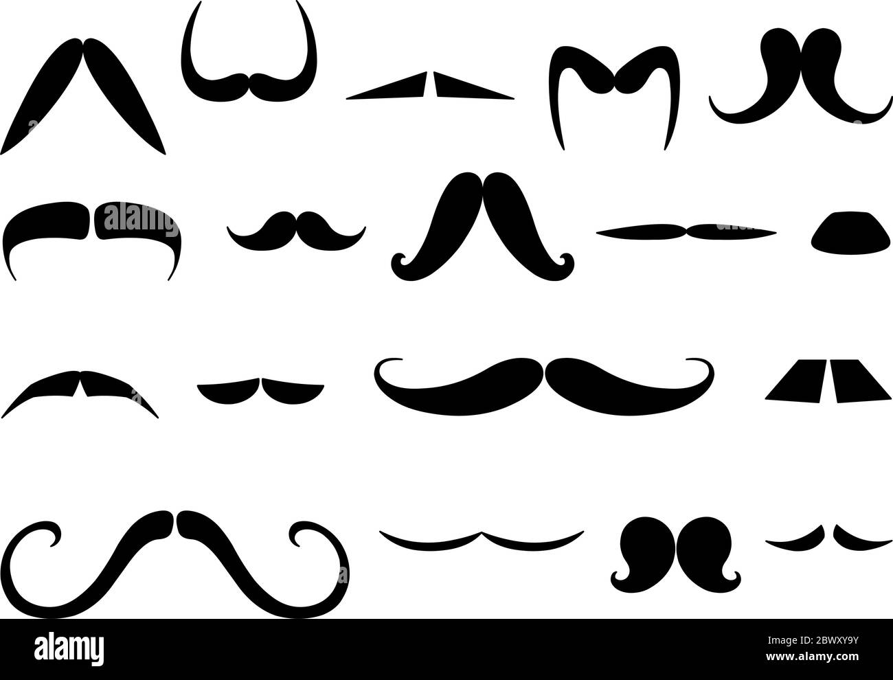 Ensemble moustaches Illustration de Vecteur