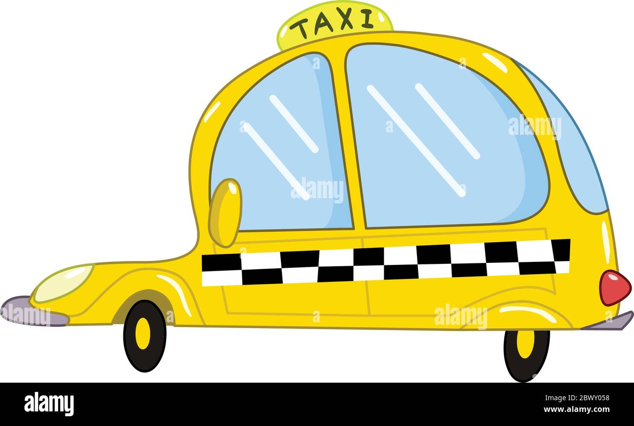 Dessin animé de taxi Illustration de Vecteur
