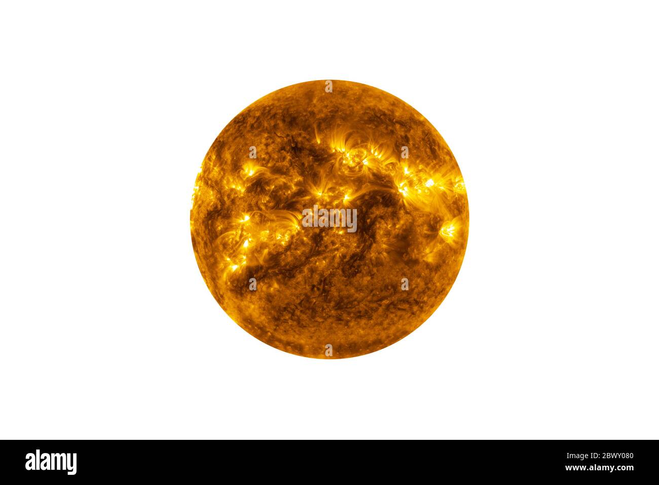 Sun Star dans le ciel étoilé du système solaire dans l'espace. Ces éléments d'image sont fournis par la NASA. Banque D'Images