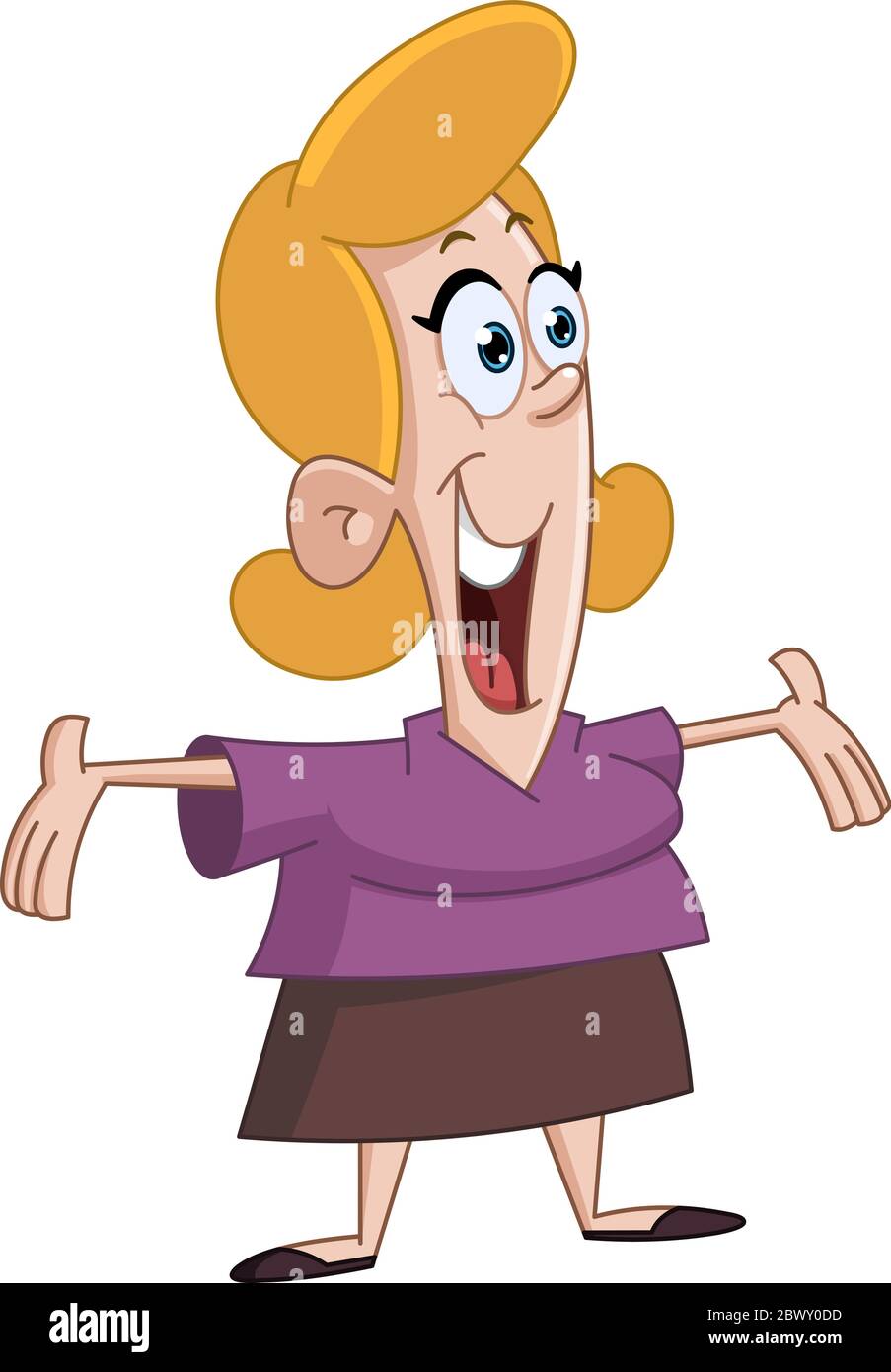Femme accueillant à bras ouverts Illustration de Vecteur
