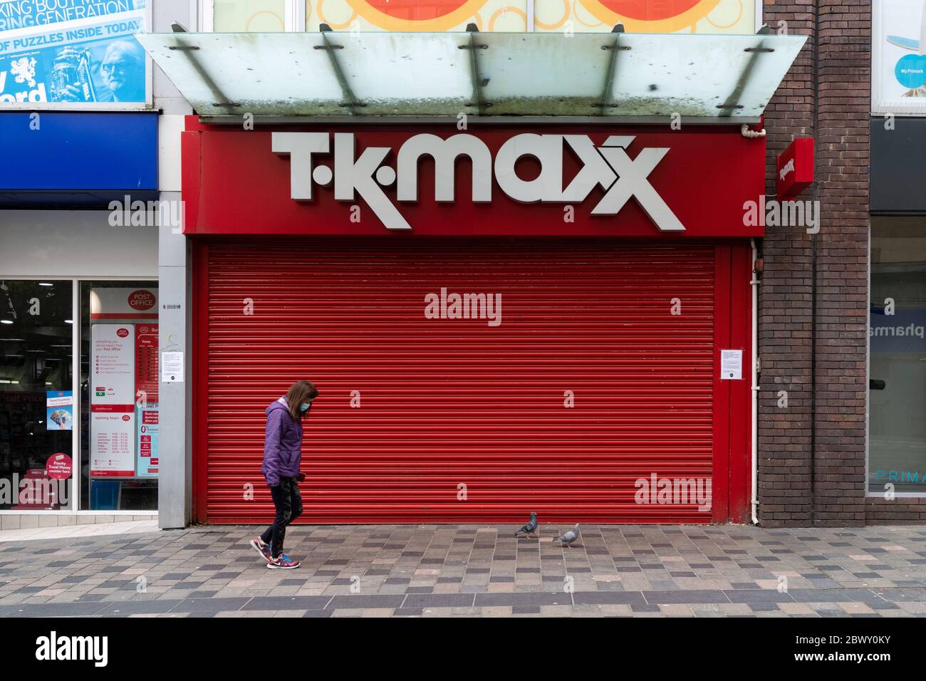 Le magasin TK Maxx a fermé et fermé pendant la fermeture de la pandémie du coronavirus, Sauchiehall Street, Glasgow, Écosse, Royaume-Uni Banque D'Images