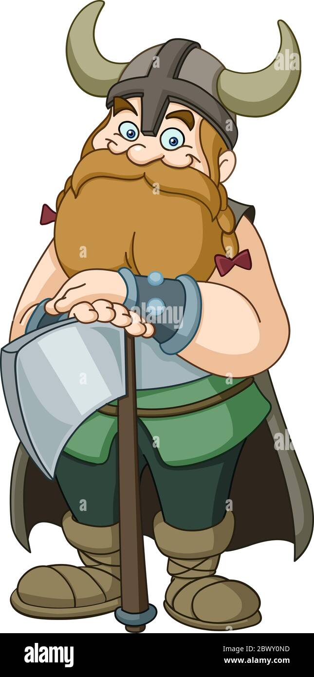 Guerrier Viking avec hache Illustration de Vecteur