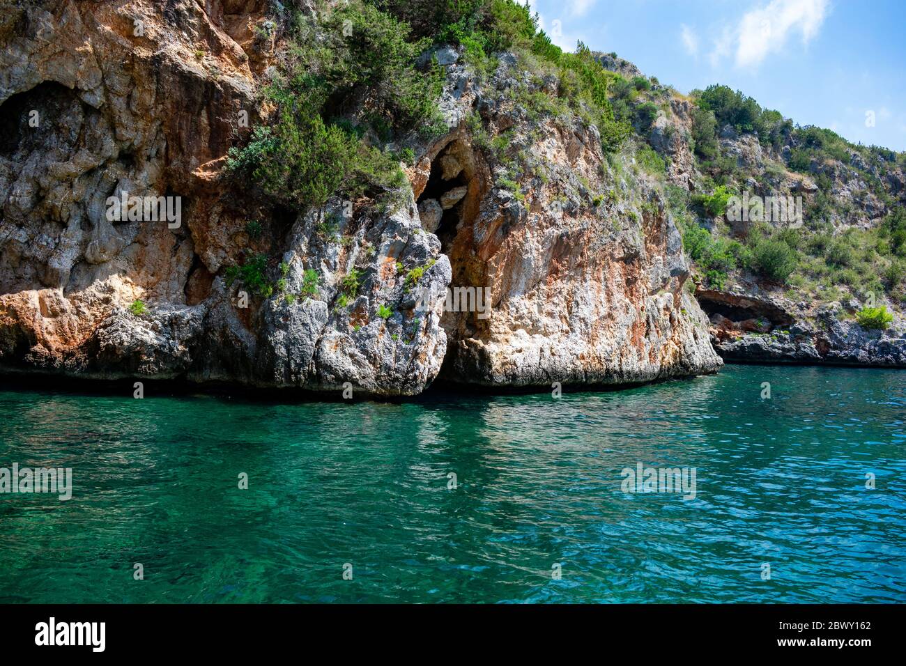 Italie, Campanie, zone de protection marine - Inpreschi et Masseta - 11 août 2019 - UNE pittoresque crique du Cilento Banque D'Images